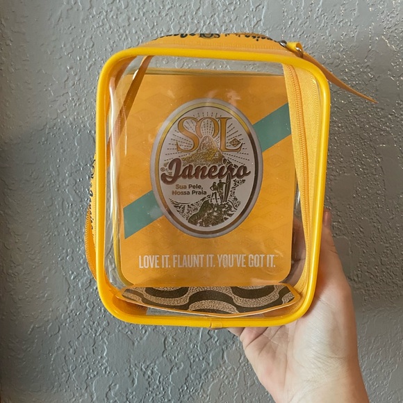 Sol de Janeiro Handbags - Sol de Janeiro Transparent Pouch with Vibrant Yellow Trim